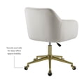 thumbnail image 5 of Linon Lyla Gold Metal Base Upholstered Office Chair with Wheels in Off White, 5 of 13