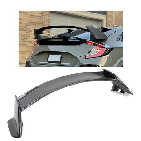 KOJEM Rear Trunk Spoiler Compatible with 2016-2021 Honda Civic Hatchback Type-R Style Car Trunk Spoiler Lip, Tail Wing Spoiler Wing Decoration, Rear Trunk Lip ABS Plastic Carbon Fiber Color