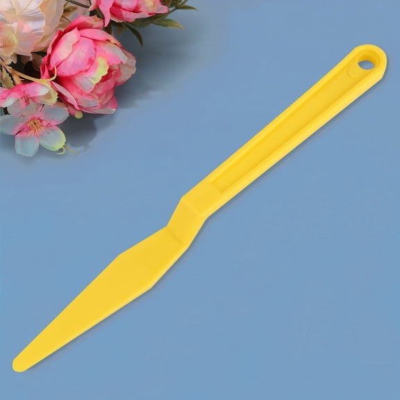 BESTONZON 1Pc Auto Window Tint Tool Yellow Plastic Scraper with Squeegee Cutter for Cars
