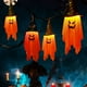 thumbnail image 4 of Fiudx Luces de Sombrero de Bruja de Halloween, Cadena de Luces Led Colgantes, Decoración Exterior Impermeable, Funciona con Pilas para Fiestas o Jardín, Material de Poliéster Ligero, Tamaño de 105 Cm, 4 of 6