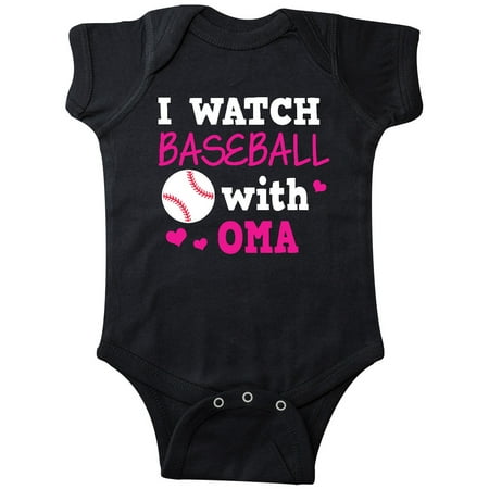 

Inktastic I Watch Baseball with My Oma Gift Baby Boy or Baby Girl Bodysuit
