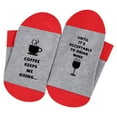 thumbnail image 4 of EnJoCho Clearance Christmas Unisex Coffee Keeps Ne Going Print Color Block Letter Socks Thermal Cozy Warm Slipper Socks Soft Warm Thick Socks Adult Xmas Themed Charming Socks Heated Socks, 4 of 5