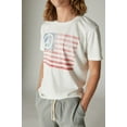 thumbnail image 4 of Lucky Brand 7M85551 T-Shirt Men's Large White Cotton Peace Flag Crew Neck APP896, 4 of 4