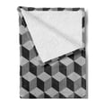 thumbnail image 2 of Black and White Soft Flannel Fleece Blanket, Monochrome Cube Composition with Abstract 3D Design Optical Illusion, Cozy Plush for Indoor and Outdoor Use, 60" x 80", Black and White, by Ambesonne, 2 of 5