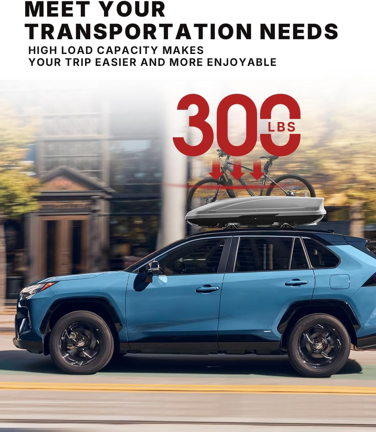 Richeer 300LBS Roof Rack Cross Bars for 2019-2025 RAV4 LE XLE XSE Premium Limited Hybrid with Side Rails, Aluminum Cargo Racks Rooftop Luggage Carrier Canoe Kayak Bicycle