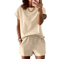 thumbnail image 2 of Womens Two Piece Set Summer Fashion Travel Outfits Beach Vacation Comfy Matching Shorts Airport Lounge Sets, 2 of 6