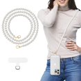 thumbnail image 1 of Lanyard MoKo Universal Pearl Beaded White para iPhone, 1 of 7