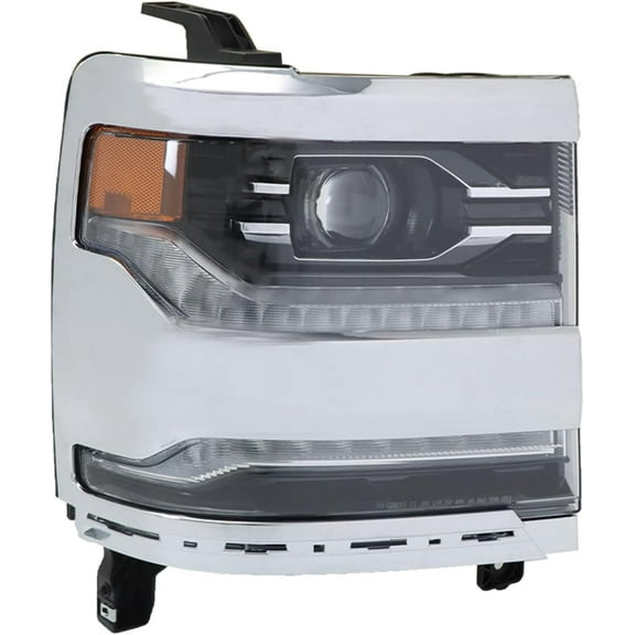 LABLT LED Headlight Assembly, Compatible Replacement for 2016-2018 Silverado Projector Headlamp for Passenger Side Chrome Housing