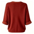 thumbnail image 2 of Womens Sweatshirt 3/4 Sleeve Vintage Crew Neck Pullover Broom Witch Moon Theme Graphic Top Relaxed Casual Fall Halloween Festival Events Top Red S, 2 of 2