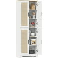 thumbnail image 1 of HOMCOM Kitchen Pantry with 4 Rattan Doors and Adjustable Shelves, White, 1 of 10