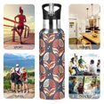 thumbnail image 6 of Yayeee 20oz Insulated Water Bottle Double Wall Stainless Steel with Flip Straw Lid, Red Geometric Flowers Pattern, 6 of 6