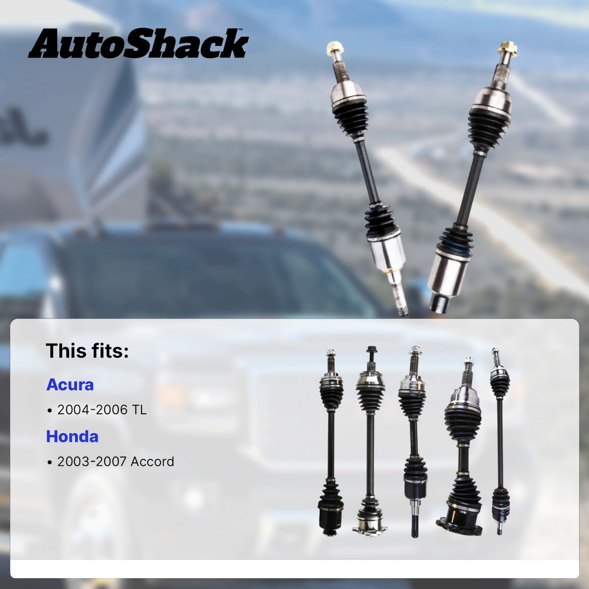 AutoShack Front CV Axle Shaft Assemblies for Honda & Acura, Accord 2003-2007 TL 2004-2006, FWD V6 3.0L 3.2L, Left and Right, Pair
