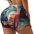 thumbnail image 2 of Fotbe Western Style Bald Eagle Seamless Shorts, Womens Workout Shorts High Waist Stretch Booty Short for Gym/Yoga/Running/Biking-Small, 2 of 9