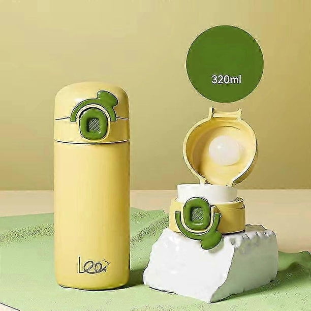 10.8 oz/320ml Vacuum-Insulated Stainless Steel Water Bottle with Secure Lid, Leak-Proof-Yellow 26-27s