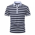 thumbnail image 4 of Men's Muscle Fit Golf Shirt Vintage Striped Soft Stretch Jersey Tee Color Block Collared Short Sleeve T-Shirts Athletic Slim Fit Summer Casual Beach Tops Lightweight, 4 of 9