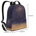 thumbnail image 4 of Lsque Gold Black Glitter Pattern Backpack – School Travel Canvas Daypack with Ergonomic Padded Straps, Multiple Compartments & Leather Handle, 4 of 5