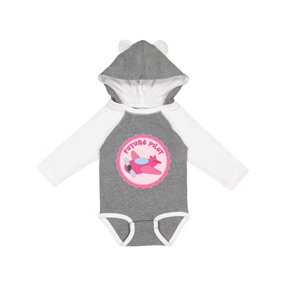 Inktastic Future Pilot Girls Occupation Girls Long Sleeve Baby Bodysuit