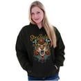 thumbnail image 4 of Stay Wild Tiger Head Rose Tattoo Unisex Plus Fleece Graphic Hoodie Brisco Brands 3X, 4 of 5