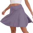 thumbnail image 4 of Tqcoqu Women's Pleated Tennis Skirts Double Ruffle Athletic Skirt with 2 Pockets High Waisted Tummy Control Skorts,Purple,Women's S-XXL, 4 of 6