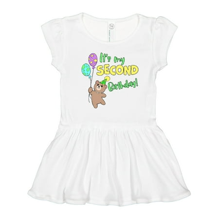 

Inktastic It s My 2nd Birthday Cute Bear and Balloons Gift Toddler Girl Dress