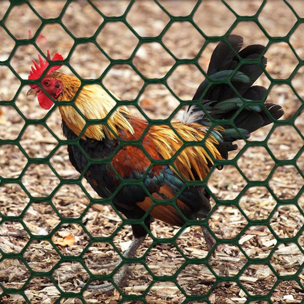 3 ft Green x 25 ft Plastic Poultry Hex Garden Fence Netting