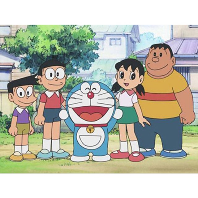 Kit 5D DIY Con Taladro Doraemon Y Sus Amigos Del 40x30cm