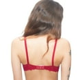 thumbnail image 4 of Uhndy Women's Balconette Bra Sexy Solid Unlined Bra Demi-Cup Underwire Lace Bra Red 32B Bra, 4 of 5