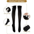 thumbnail image 2 of 4 Pairs Winter Women's Extra Long Button Boot Socks with Lace Trim Over the Knee Thigh High Lace Stockings, 2 of 7