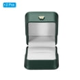 thumbnail image 3 of Uxcell Velvet Ring Box, 2 Pack Wedding Ring Box Vintage Jewelry Holder for Engagement Style 4, Green, 3 of 6