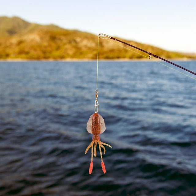 Soft Bait, Bright Color Artificial Squid Fish Lure For Sea Boat Fishing Red,gray,transparent Color
