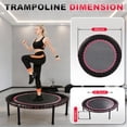 thumbnail image 5 of 48 Inch Springless Mini Fitness Trampoline for Adults & Kids, 450lbs Capacity Quiet Rebounder with Bungee Ropes, Low Impact Indoor/Outdoor Exercise Equipment, Cardio Jumping Trainer for Home Gym Pink, 5 of 9
