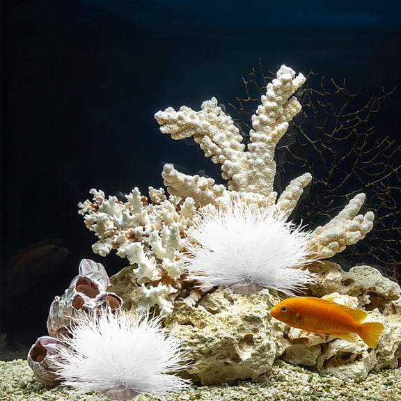 DEEPCRAFF White Plastic Aquarium Plants for Fish Decoration, Realistic Simulation, and for Freshwater and Tanks