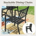 thumbnail image 4 of Sophia & William Metal Outdoor Patio Dining Chair Stackable Steel Chairs Set of 2 in Black, 4 of 6
