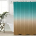 thumbnail image 4 of Shower Curtain Bathroom Set Teal Brown White Waterproof Fabric Shower Curtains with Grommets&Hooks Gradient Abstract Art Privacy Bath Curtain for Bathtub 36x72in, 4 of 7