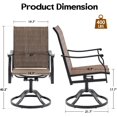 thumbnail image 5 of Farini Outdoor Dining Chairs Set of 2, 360°Swivel Patio Dining Chair with Textilene Fabric, Outdoor Metal Armchair All Weather Resistant, Ergonomic Comfort, Perfect for Patio, Backyard, Balcony, 5 of 6