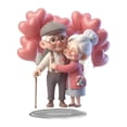 thumbnail image 1 of Letrero de mesa 2D con diseño de abuela y abuelo, regalo de aniversario, decoración del Día de San Valentín, impermeable, ligero, decorativo, 18x20cm, 1 of 8