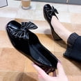 thumbnail image 2 of Nueva moda para mujer, zapatos planos de goma con punta cuadrada y lazo de Color sólido informales para mujer, zapatos negros elegantes para mujer, zapatos planos de otoño 202237 Gao Jinjia LED, 2 of 2