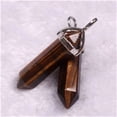 thumbnail image 1 of Colgante de punta de cuarzo, piedra natural, cristal, ágata, bala, hexágono, collar con poste colgante, 1 of 1