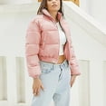 thumbnail image 3 of Drses Womens Cropped Puffer Jacket Warm Winter Padded Quilted Long Sleeve Zip Up Casual Short Bubble Coat with Pockets, 3 of 7