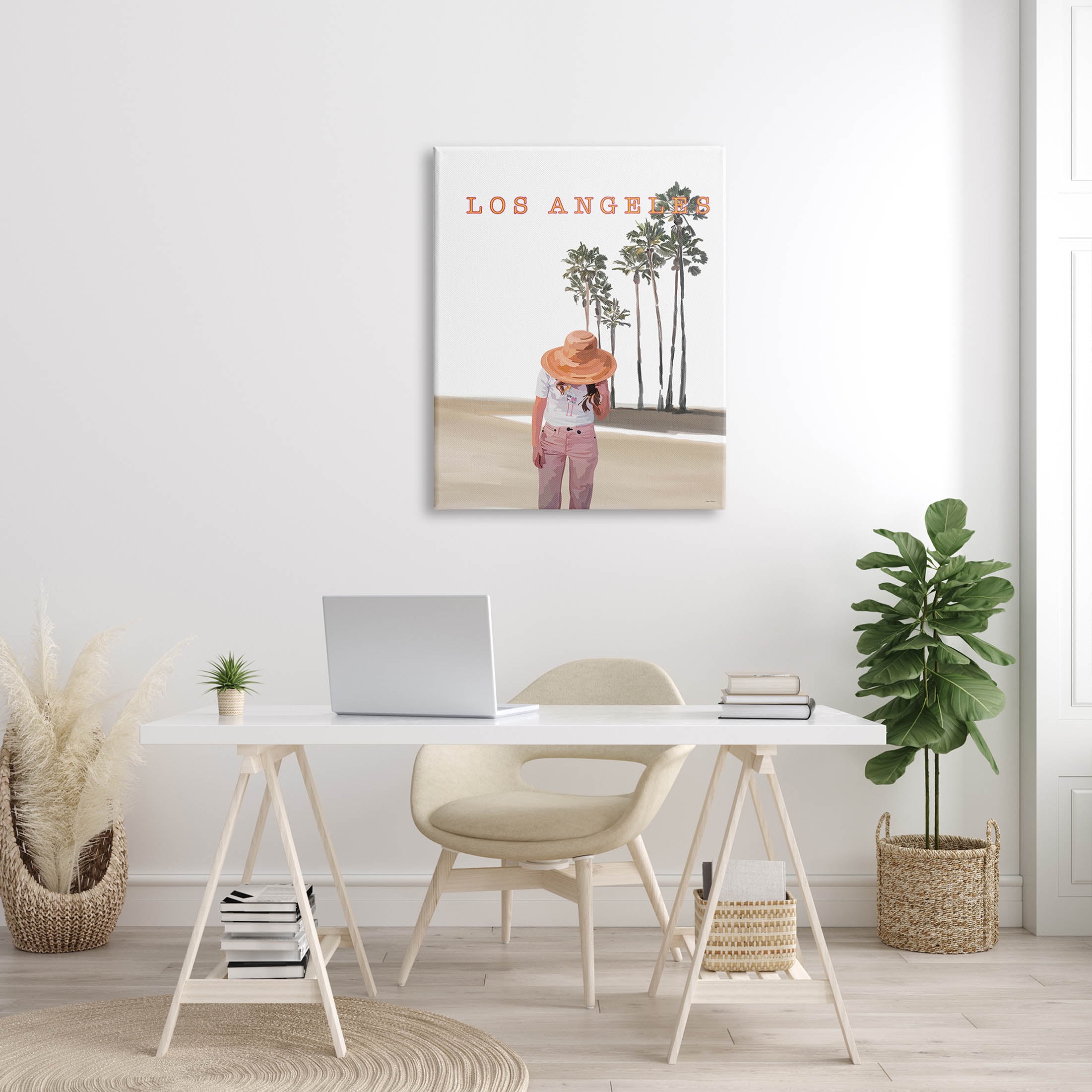 Stupell Industries Trendy Summer Girl Los Angeles Scenery Graphic Art Gallery Wrapped Canvas Print Wall Art, Design by Amelia Noyes