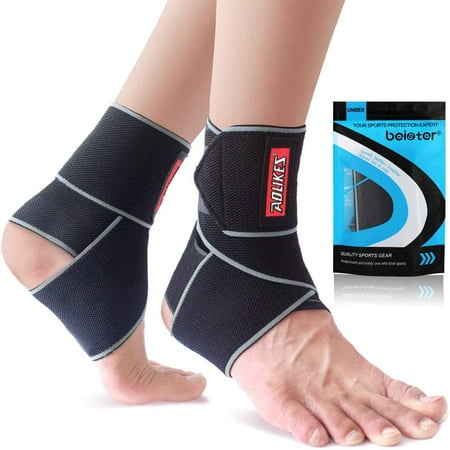 Beister Adjustable Compression Ankle Brace, Elastic Foot Support Wrap ...