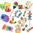 thumbnail image 1 of Sonajero de madera Montessori para bebé, sonajero Musical educativo para recién nacido, martillo de arena, campana de mano, 0-12 meses, 1 of 5