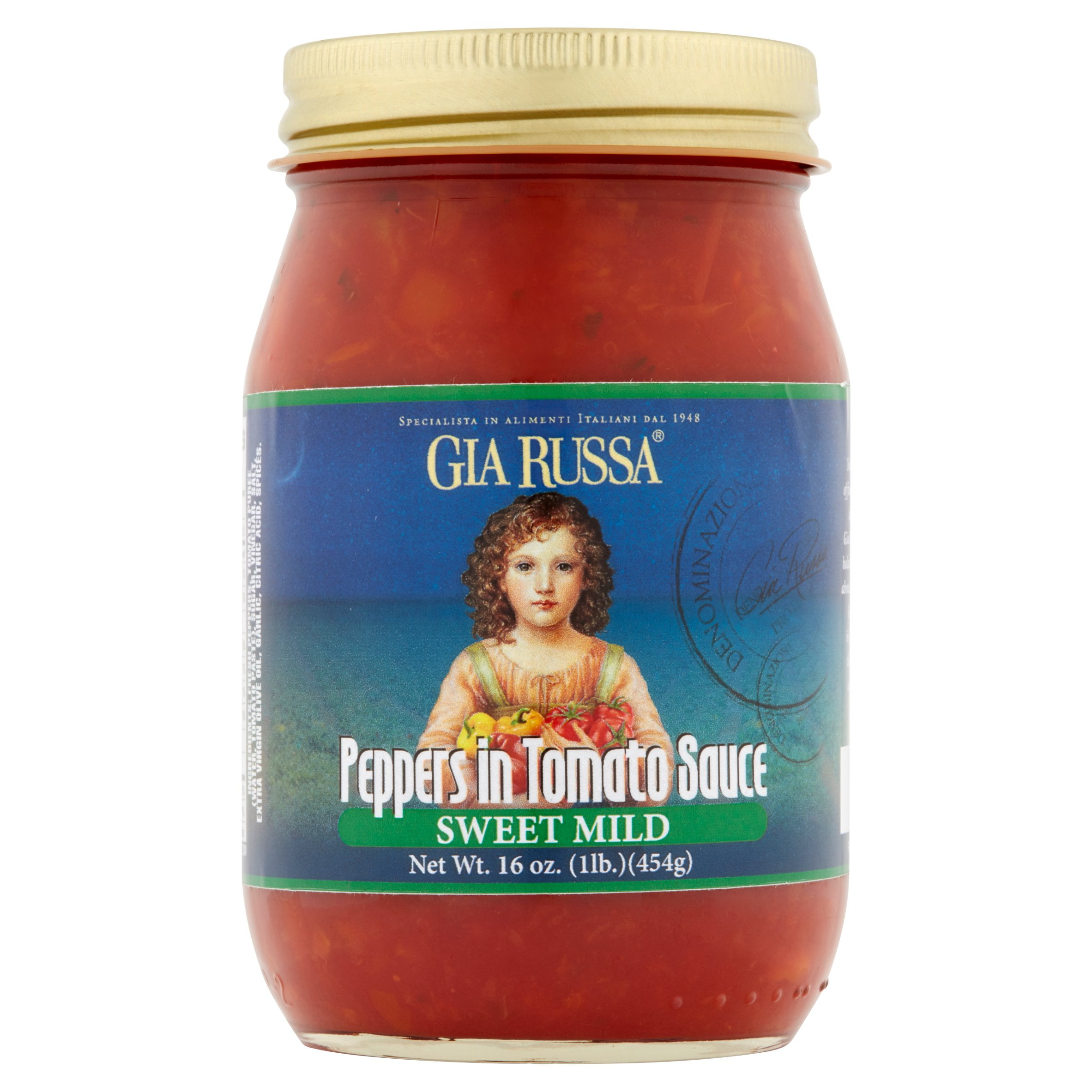 Gia Russa Sweet Mild Peppers in Tomato Sauce, 16 oz