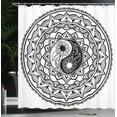 thumbnail image 4 of Ambesonne Tribal Shower Curtain, Eastern Blossom Yin Yang, 69"Wx70"L, Black White, 4 of 5