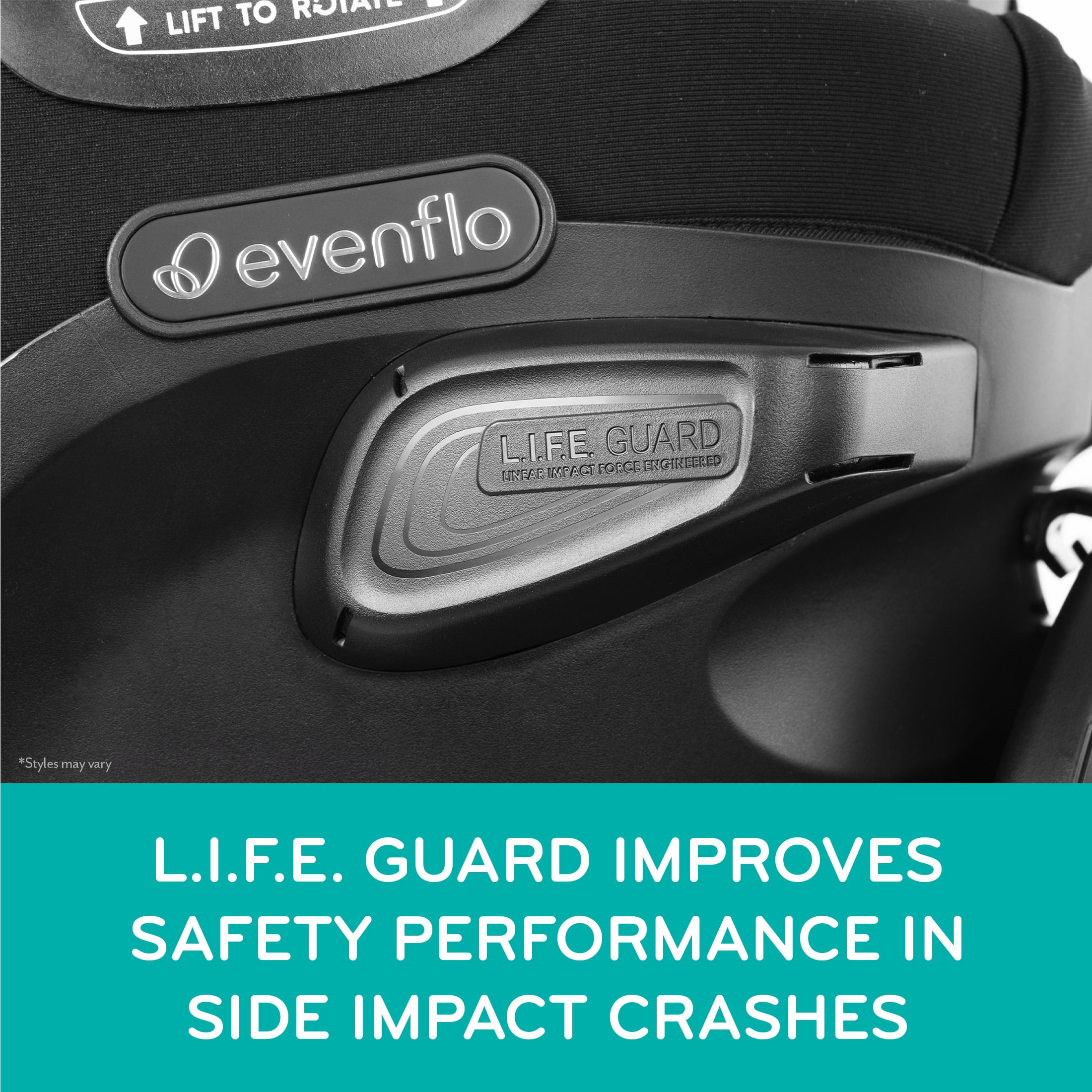 Evenflo Revolve360 Extend All-in-One Rotating Car Seat with Quick Clean Cover, Rowe Pink