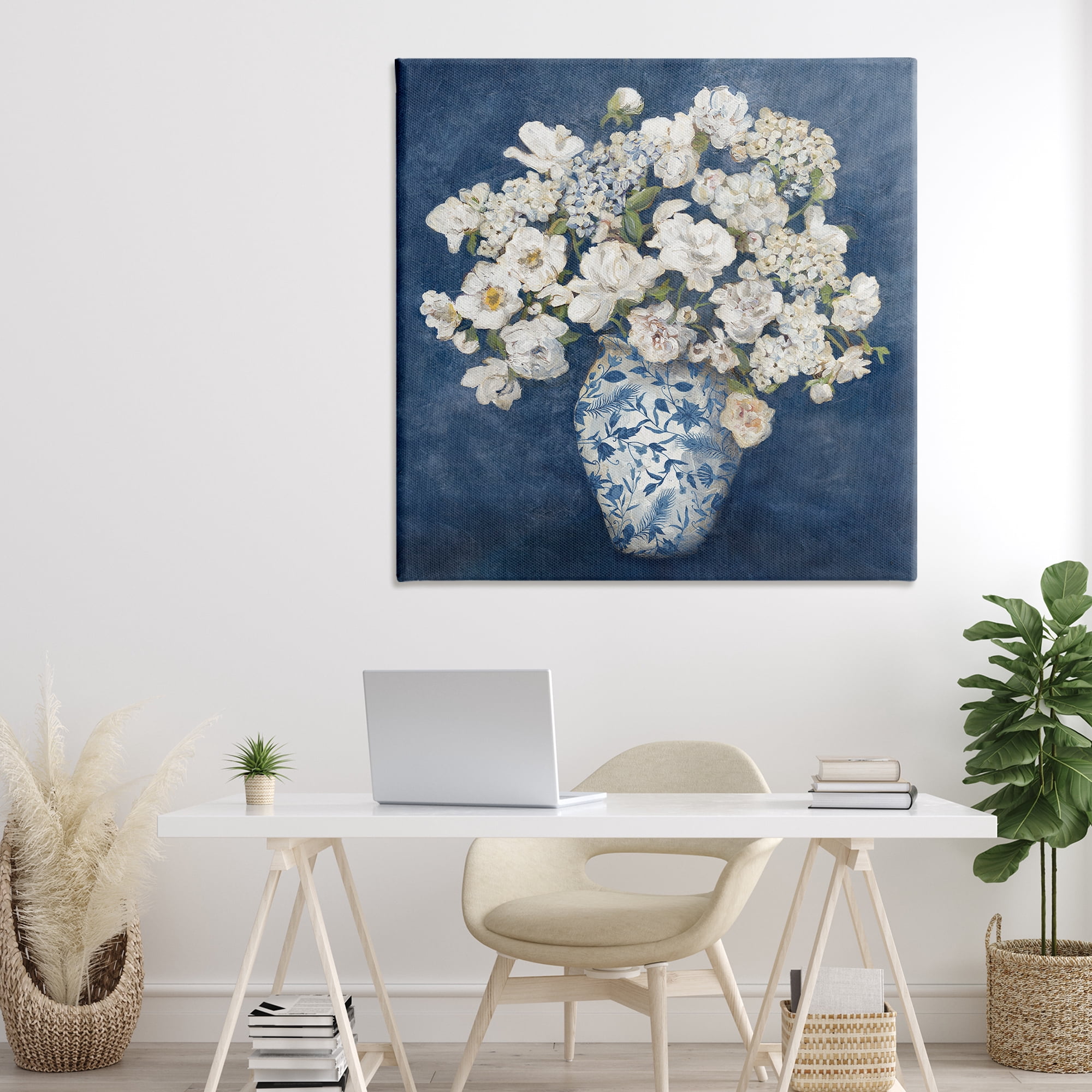 Stupell Industries Classic Blue Chinoiserie Vase Canvas Wall Art, design by Charlene Olson