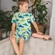 thumbnail image 4 of Balery Cute Dinosaur Blue Green Conjunto de Pijama Infantil de Manga Corta con Estampado – Ropa de Dormir de Algodón Suave-3X-Large, 4 of 6