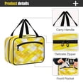thumbnail image 4 of Travel Hanging Toiletry Bag with 4 Zipped Compartments Waterproof Makeup Accessories Spacious Cosmetic Bag Yellow and White Checkered Squares Large, 4 of 9