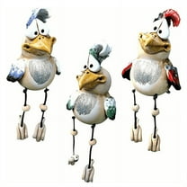 3PCS Funny Chicken Fence Decoration Statues Funny, Waterproof As a Gift for Children and Also Suitable fo