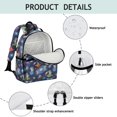 thumbnail image 4 of Space Cat and Galaxy Black Pattern Cute School Backpack Bag for School with Padded Back and Adjustable Shoulder Straps 15.25"x11.5"x5.25", 4 of 5